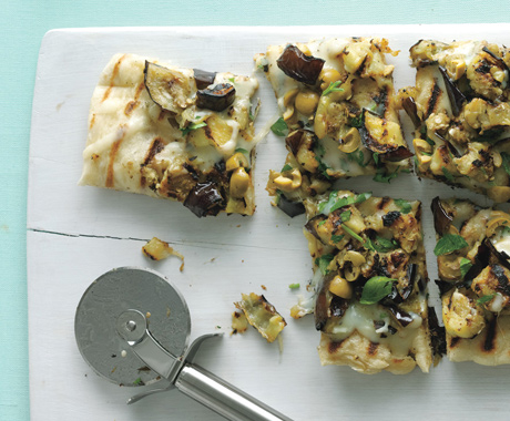 Eggplant-Green-Olive-and-Provolone-Pizza