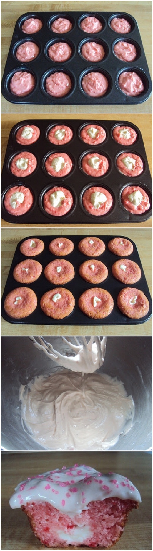 Strawberry-Cupcakes-with-Cheesecake-Filling-Recipe