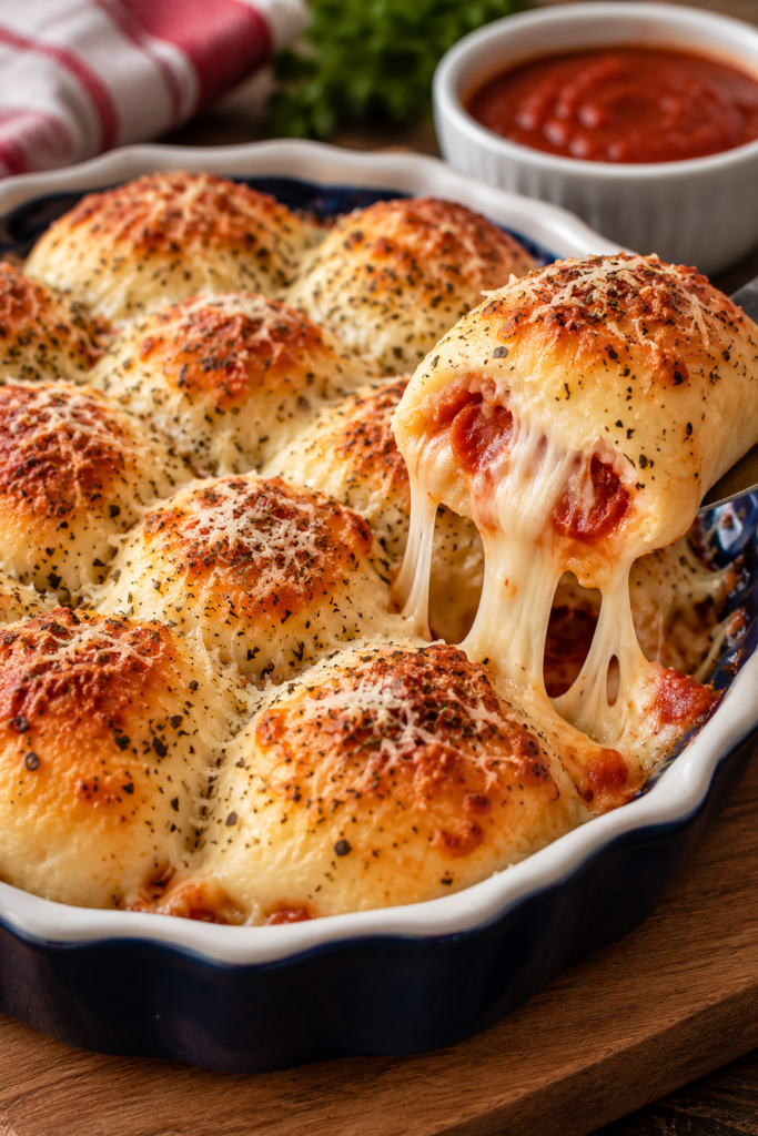 Cheesy Stuffed Pizza Bites with Garlic & Italian Herbs